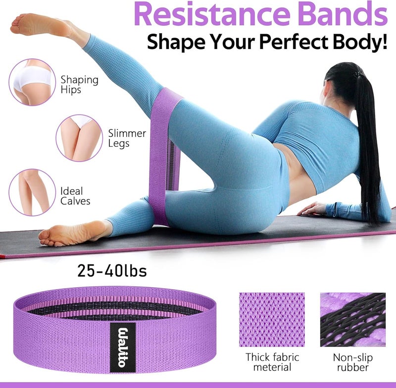 WALITO 7Pcs Barbell Pad Set for Hip Thrust - Squat Pad,Gym Accessories for Women with Bar Bad,Bench Press, with Gym Ankle Straps,Resistance Bands for Working Out,Lifting Strap,Carry Bag - Image 5